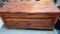 Vintage Solid Cedar Hope Chest/ Trunk with Wheels