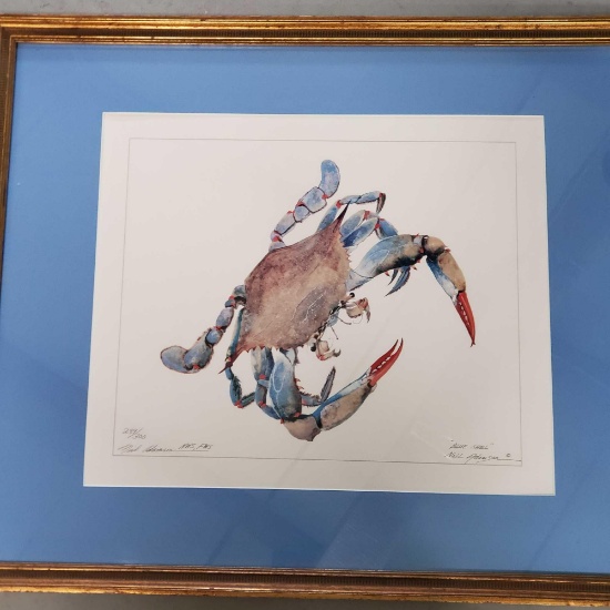 Neil Adamson (20th century) Florida / United States Framed Print Of Watercolor "Blue Shell"