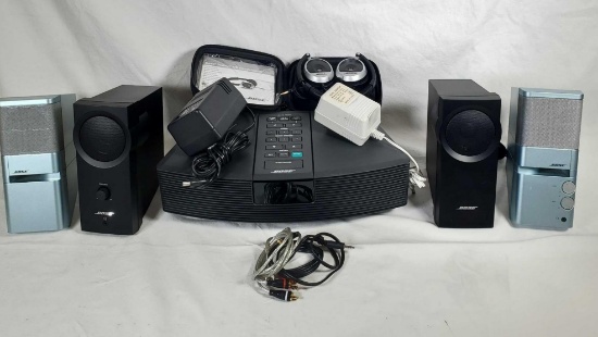 Bose Wave Radio AWR1-1W with Media Mate Speakers, Companion 2 speakers & Tri-port OE Head Phones