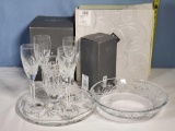 Waterford Crystal Wedding Plate, 4 Toasting Flutes, Vase and Galway Crystal Fruit Platter/ Bowl