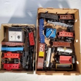 2 Flats of Misc Age Lionel Train Cars, Steam Locomotives and Diesel Engines