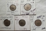 5 -1868/Rev 67 varied RPD Shield Nickel Die Variety Coins