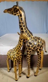 Leather Wrapped 80 inch Giraffe Sculpture and 58