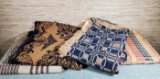 4 Antique Jacquard Coverlets