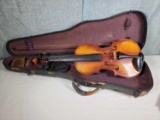 Western Germany Copy of Antonius Stradivarius Violin with Bow in As Is Case