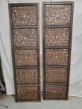 2 Carved Wood Wall Panels