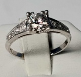 1/2 ct Blue White Colorless Diamond Set In Platinum Engagement Ring