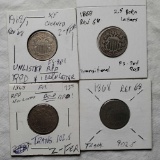 4 1868/ Rev 68 Die Variety Coins Including 
