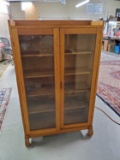 Oak Glass Door Cabinet