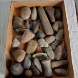 Tray Lot Of 31 Primitive Stone Tools
