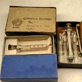 2 Antique Hypodermic Reusable Syringes