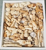 Tray of Finely Carved Bone Small Animal Figures