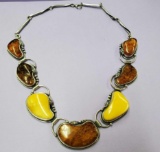 Sterling Silver & Amber Necklace