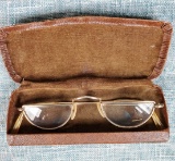 1880's Vintage Half Moon Algha 1/ 20 Gold Filled Reader Spectacles / Eyeglasses