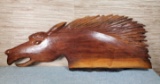 Hand Carved Wood Horse Head Wall Plaque