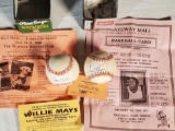 Willie Mays and Frank Robinson Autographed Baseballs with Show Tickets