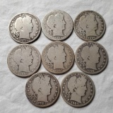 8 Rare Barber Half Dollars with Original Mintage between 600,000 and 950,000