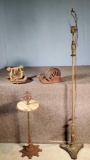 Cast Iron Garden Accents, Side Stand and Metal Floor Lamp Base