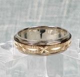 10k White & Yellow Gold Band Ring