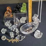 Glass Figures and Tray