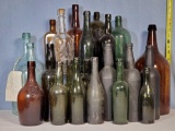 22 Antique Gin, Wine, Whisky and Spirits Bottles