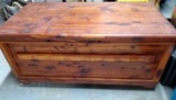 Vintage Solid Cedar Hope Chest/ Trunk with Wheels