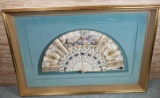 Antique Hand Fan Beautifully Displayed in Shadow Box