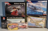 4 Unopened Airplane and 2 Car Model Kits with Factory Seal