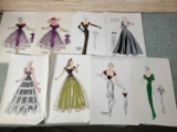 125 Unusual Color Iron-On Transfer of Vintage Fashion Prints from Haute Couture Dressmaker Shop