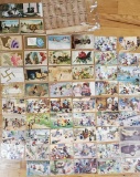 37 Alfred Maizer Anthroomorphic Dressed Cats, 20 early 1900s post cards and Confederat War Bond