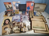 Tray Lot of Ephemera with WWI and II Sheet Music, Postcards, CDVs, Magazines and more