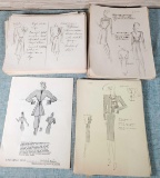 Approx. 100 Mid Century Haute Couture Fashion Prints from NYC Dressmaker Shop