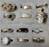 12 Sterling Silver Rings