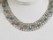 Vintage Taxco Sterling Silver & Turquoise Hammered Link Collar Necklace