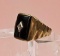 Men's 10k Gold Black Onyx with Diamond Ring