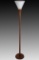Extremely RARE Laurel Walnut With Frosted Glass Tulip Shade Torchiere Floor Lamp