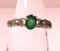 14k Gold Emerald & Diamond Ring