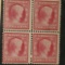 Scott #369 1909 Lincoln Memorial Issue on Bluish Paper 2 Cent US Stamp Quarter Block, Unused
