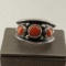 Sterling Silver Navajo Native American Red Coral Ring