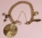 Antique 14k Gold Charm Bracelet with Charms