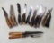 Lot Of Carving Knives, Forks And Sharening wands.