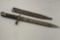 Late 1800's Spanish M1893 Short Bayonet with Scabbard