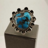 Sterling Silver Navajo Native American & Turquoise Ring