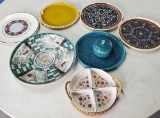 Lot Of MCM Ceramic / Pottery Round Platters & Seving dishes