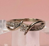 10k White Gold & Diamond Ring