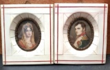 Pair Of Antique French Miniature Portrait Paintings Signed Gerard Of Napoleon & Josephine