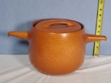 Roseville Raymor 4 Quart Terra Cotta Pumpkin #187 2 Stick Handled Bean Pot