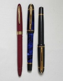 3 Vintage Fountain Pens - Waterman & Sheaffer