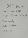 Notebook Album of 80+ Kennedy Proof and High Grade UNC Clad Half Dollars 1971-2001