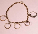 Vintage 14k Gold Child's Charm Bracelet with Baby Rings